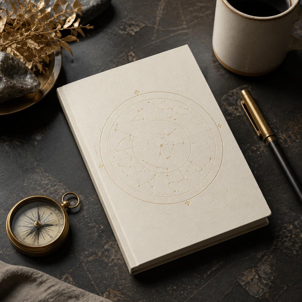 Bearings — a set of seasonal reflection cards, shown as a concept mockup